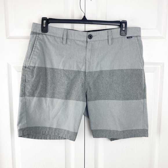 Hurley Grey Wide Stripe Shorts